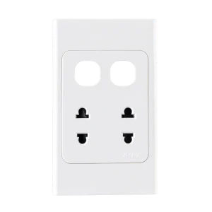 Ổ cắm đôi 2 chấu 16A + 2 Lỗ mã A20US2XXN