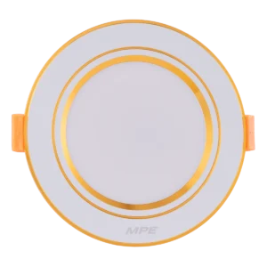 Led Downlight âm trần nhôm, viền vàng 9W ánh sáng trắng DLV-9T