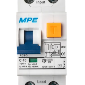 Cầu dao bảo vệ dòng rò, quá tải RCBO 2 cực, 40A, 30mA, 6kA mã RCBO-30/240